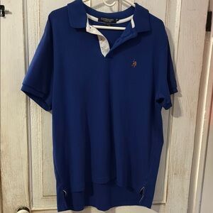 Mens XL US Polo Assn Luxury Feel Blue Short Sleeve Button Front
